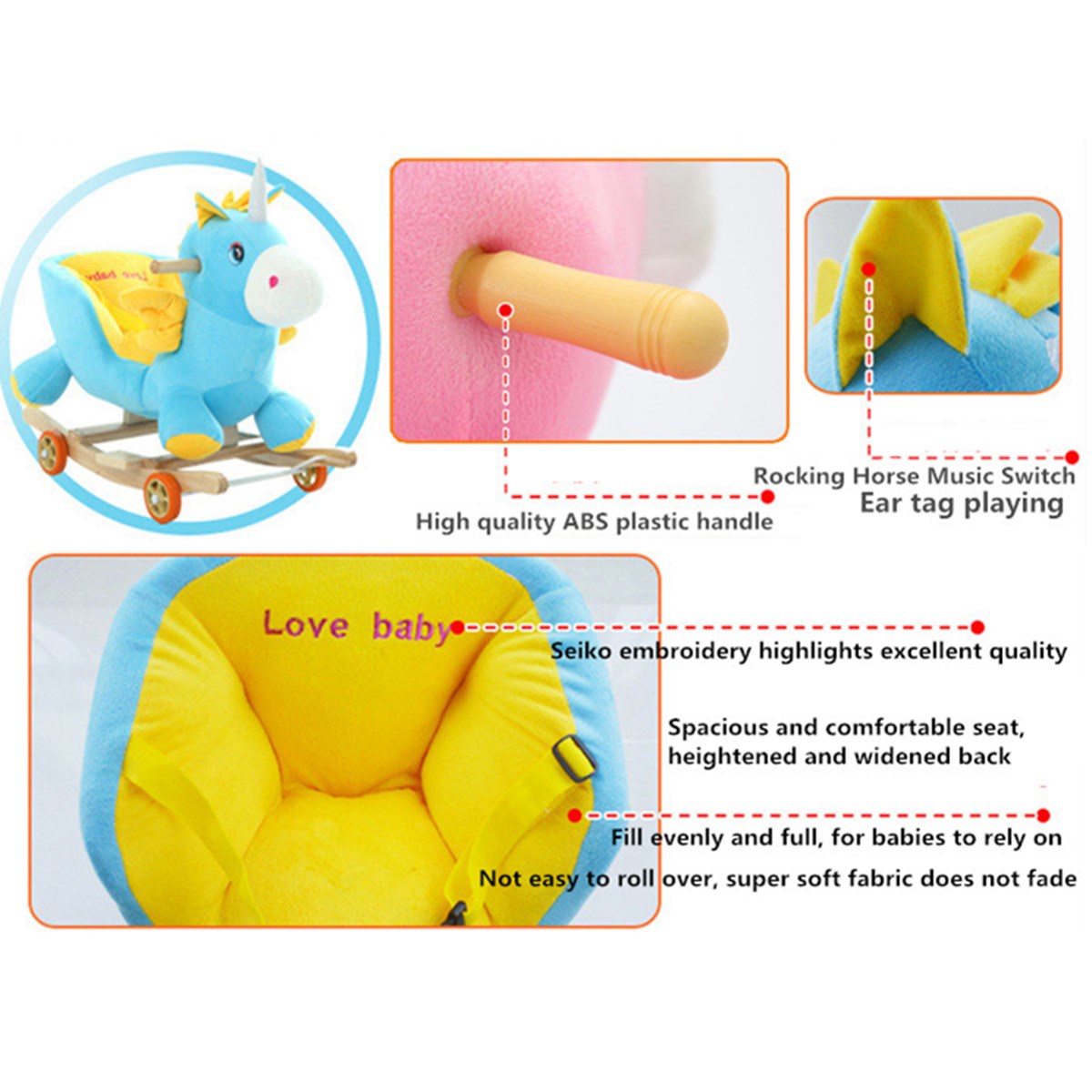 Baby-Kid-Toys-502858CM-Wooden-Plush-Rocking-Horse-Little-Unicorn-Style-Riding-Rocker-1338665-5