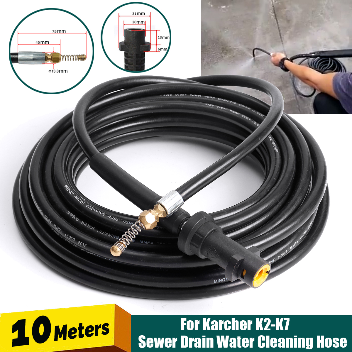 10M-18MPa-Drain-Sewer-Pipe-Cleaning-Hose-Jet-Nozzle-For-Karcher-K2-K7-Pressure-Washer-1463082-2