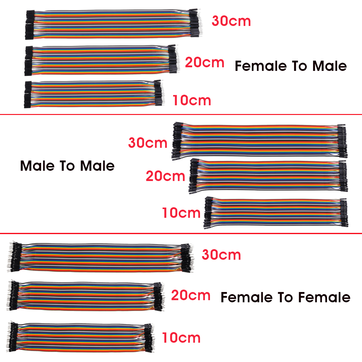 10cm--20cm--30cm-FF-FM-MM-Dupont-Wire-Jumper-Cables-Male--Female-Connectors-Wire-For-1608490-2