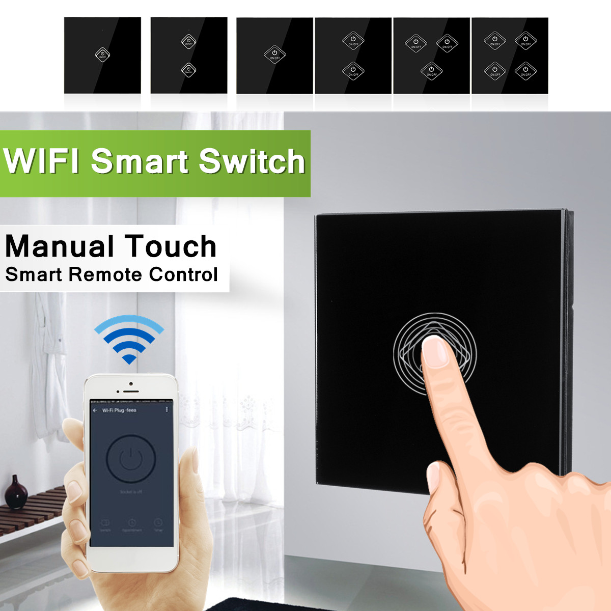1234Gang-WIFI-Smart-Wall-Light-Remote-Touch-Switch-Panel-work-with-Alexa-Google-Home-1319519-2