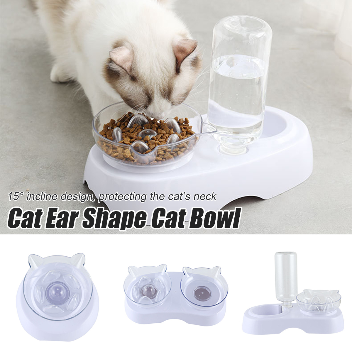 15-Degrees-Incline-Oblique-Pet-Cat-Dog-Bowl-Detachable-Cat-Ears-Shape-Drinking-Eating-Feeding-Bowl-1585760-1