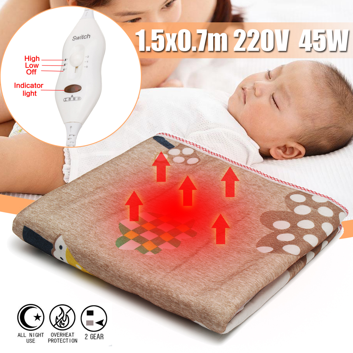 15x07m-Electric-Heated-Sheep-Printed-Blanket-Bedroom-Soft-Safty-Blankets-Warm-1611321-2