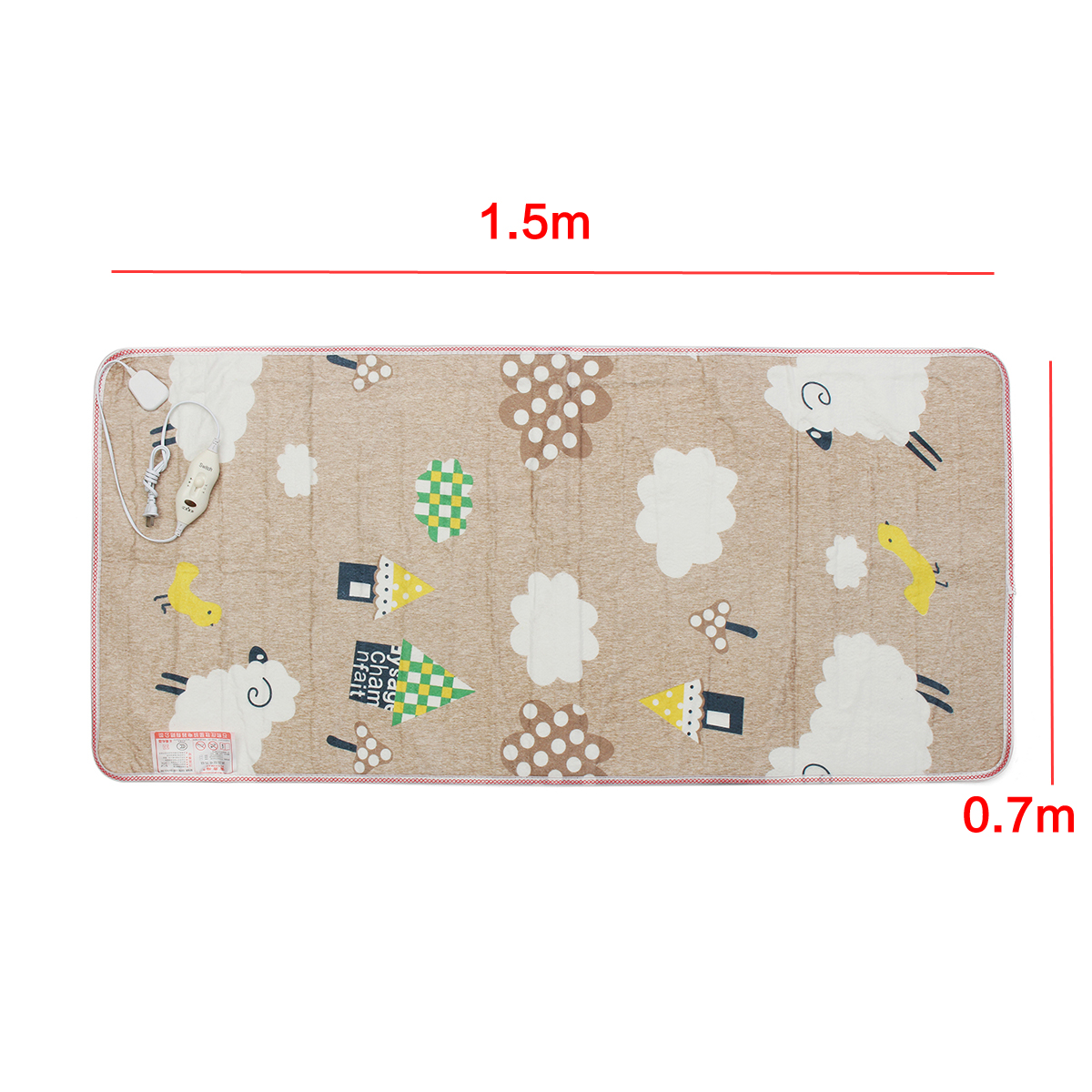 15x07m-Electric-Heated-Sheep-Printed-Blanket-Bedroom-Soft-Safty-Blankets-Warm-1611321-5