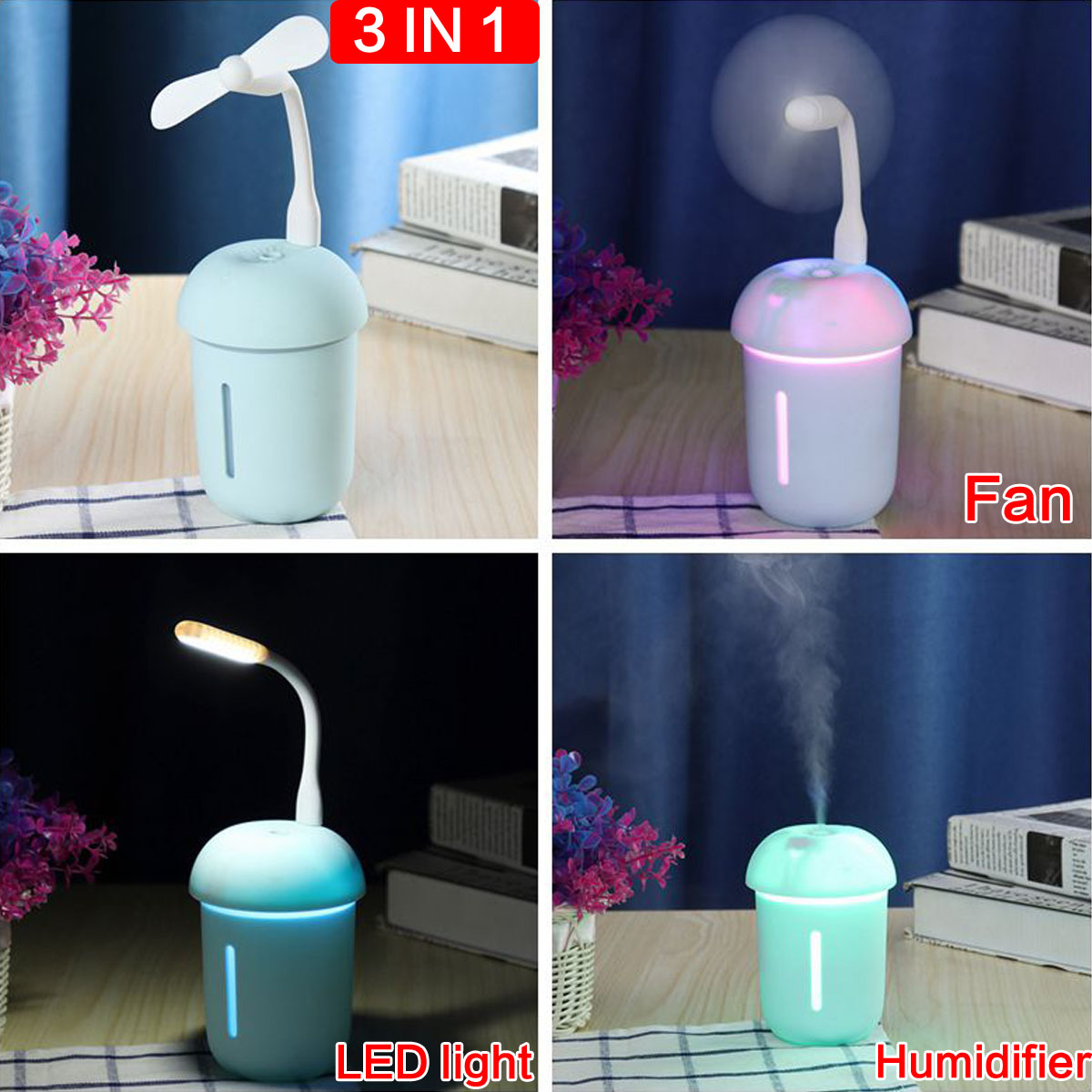 3-IN-1-DC-5V-200ml-Mushroom-Humidifier-USB-Recharge-LED-Light-Fan-Air-Mist-Purifier-1362405-2