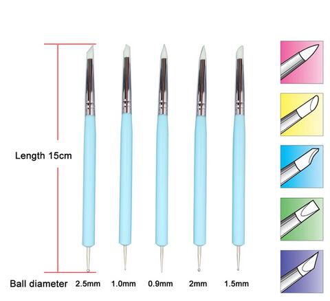5-X-2-Way-Ball-Styluses-Dotting-Tools-Silicone-Color-Shaper-Brushes-Pen-for-Polymer-Clay-Pottery-1274731-2
