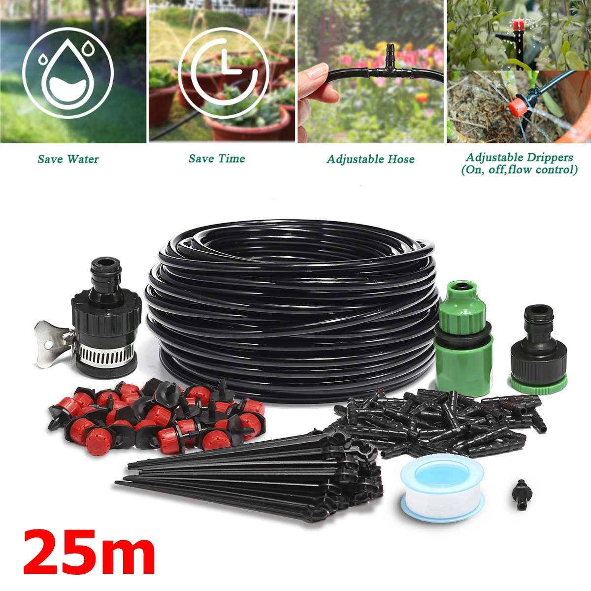 95pcs-82ft-Micro-Drip-Irrigation-System-Plant-Self-Watering-DIY-Garden-Hose-1613452-1