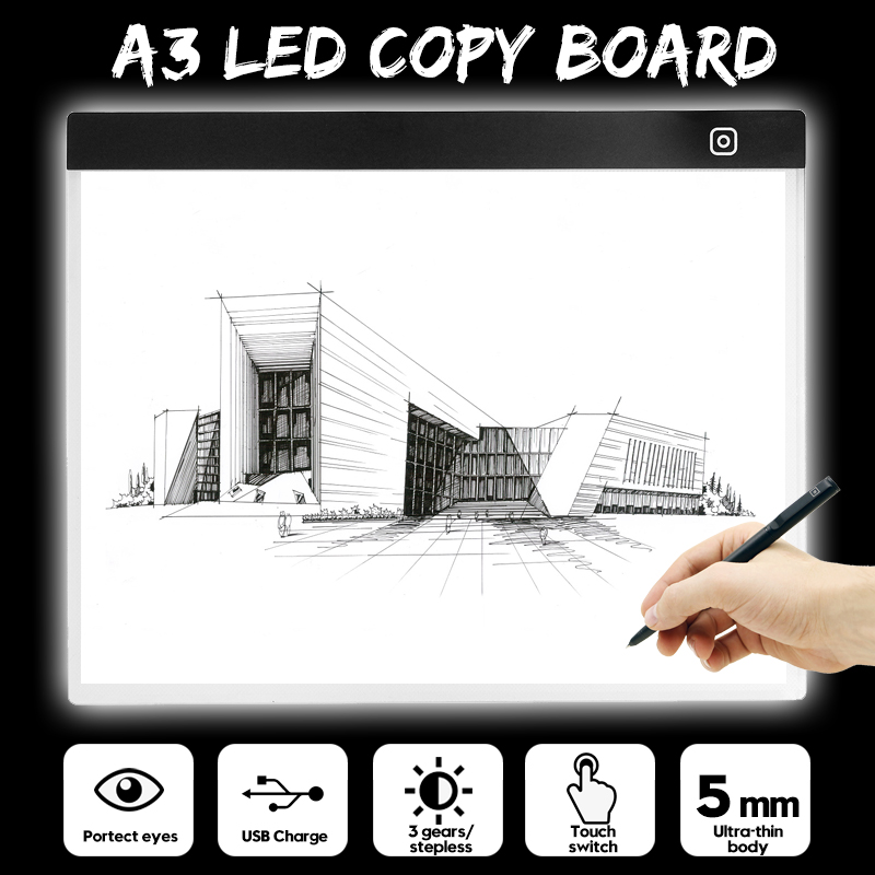 A3-5mm-LED-Tracing-Art-Craft-Copy-Board-Light-Box-Drawing-Pad-Thin--USB-Cable-1460750-1