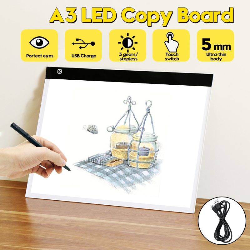 A3-5mm-LED-Tracing-Art-Craft-Copy-Board-Light-Box-Drawing-Pad-Thin--USB-Cable-1460750-2