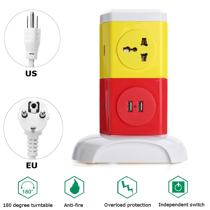 Alardor-250V-Rotating-Socket-Intelligent-Patch-Panel-USB-Plug-Board-Power-Strip-1151187-5