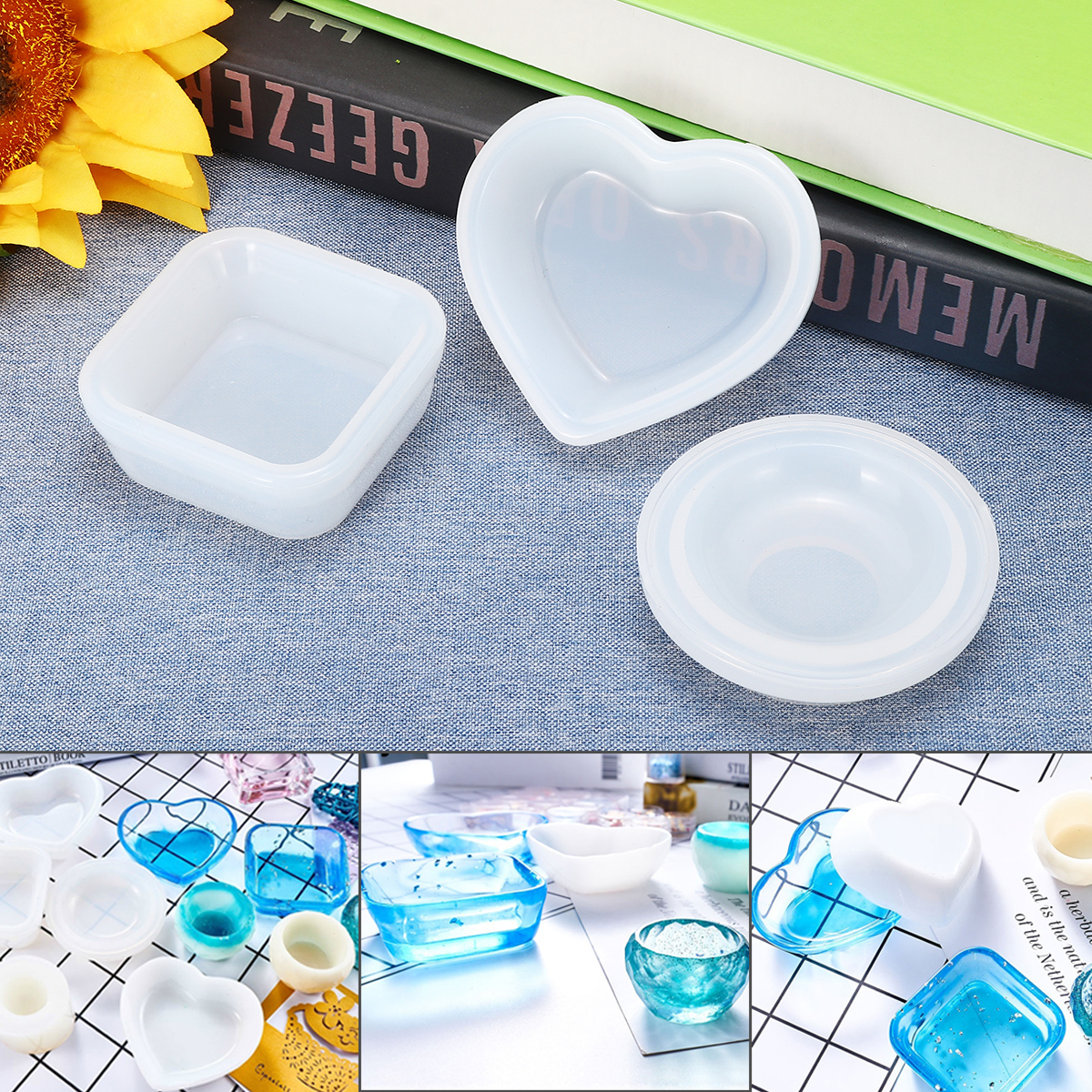 DIY-Resin-Casting-Molds-Heart-Square-Round-Shape-Mod-Clear-Silicone-Craft-Making-Mould-1526984-4