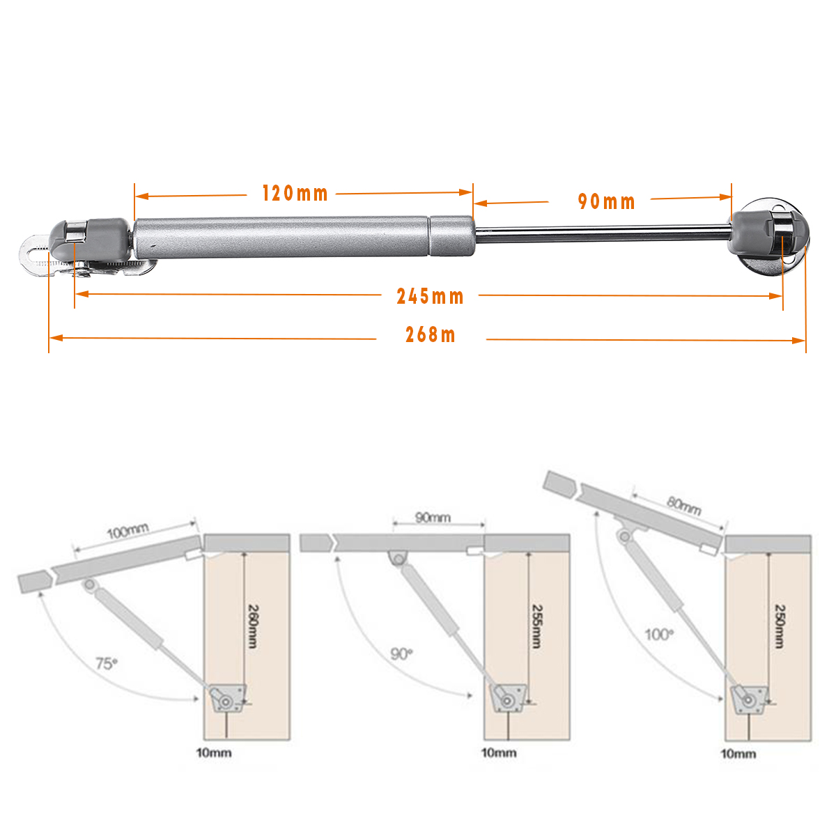 Hydraulic-Support-Rod-Gas-Strut-Lift-Door-Hinges-Levers-Kitchen-Shelf-Furniture-Support-1543869-2