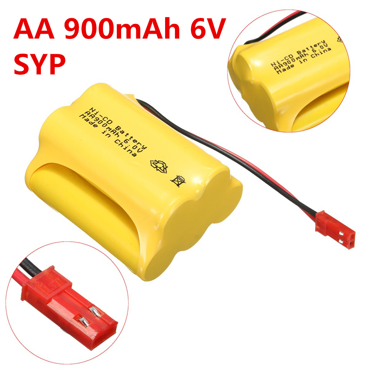 Ni-Cd-6V-900mAh-JST-SYP-Plug-Rechargeable-Battery-Solar-Light-For-Racing-Remote-Control-Car-1299833-1