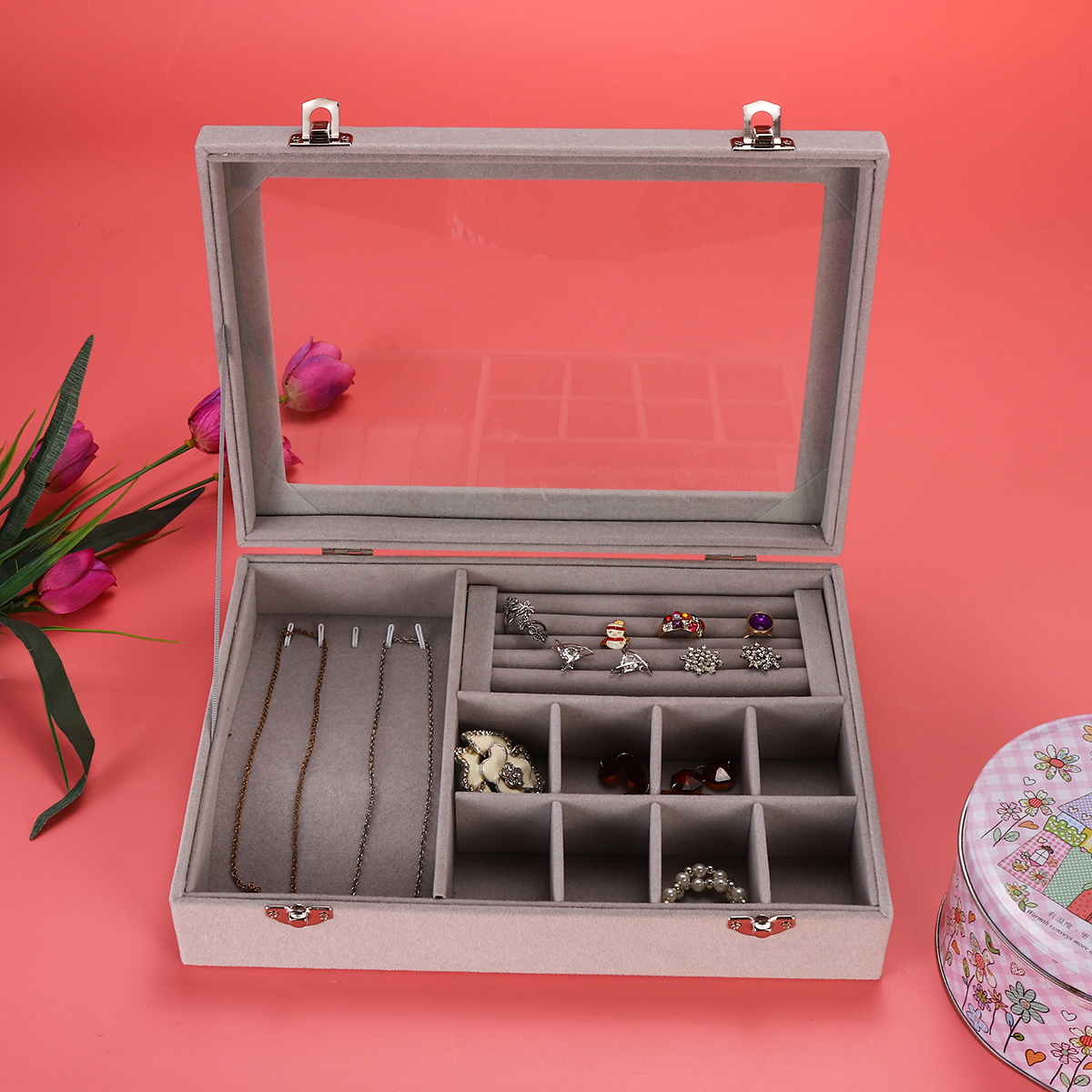 Soft-Velvet-Jewelry-Tray-Organizer-Ring-Storage-Box-Display-Earring-Case-1636675-5