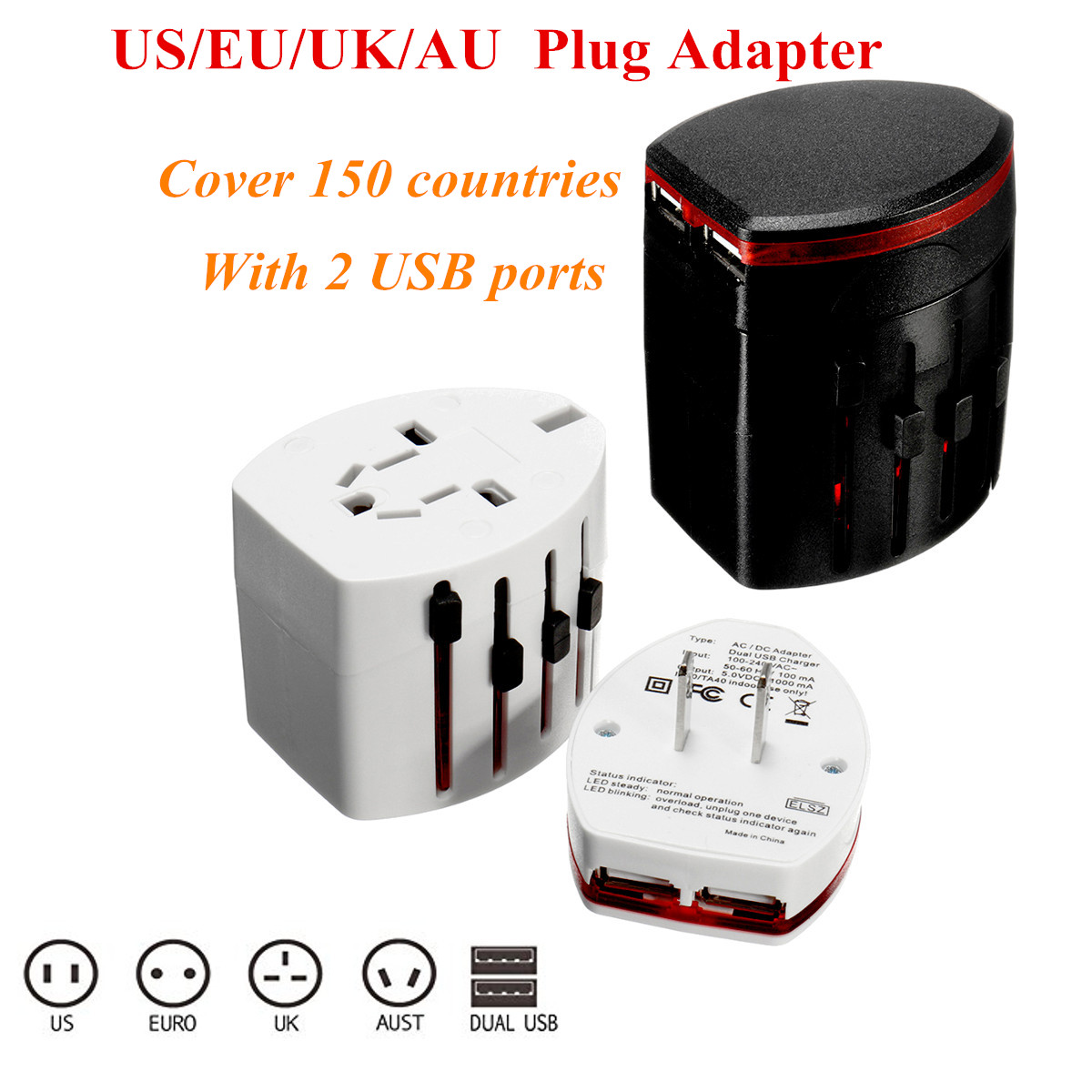 Universal-Travel-AC-Power-Charger-Adapter-Converter-AUUKUSEU-Plug-with-2-USB-Ports-1289576-1