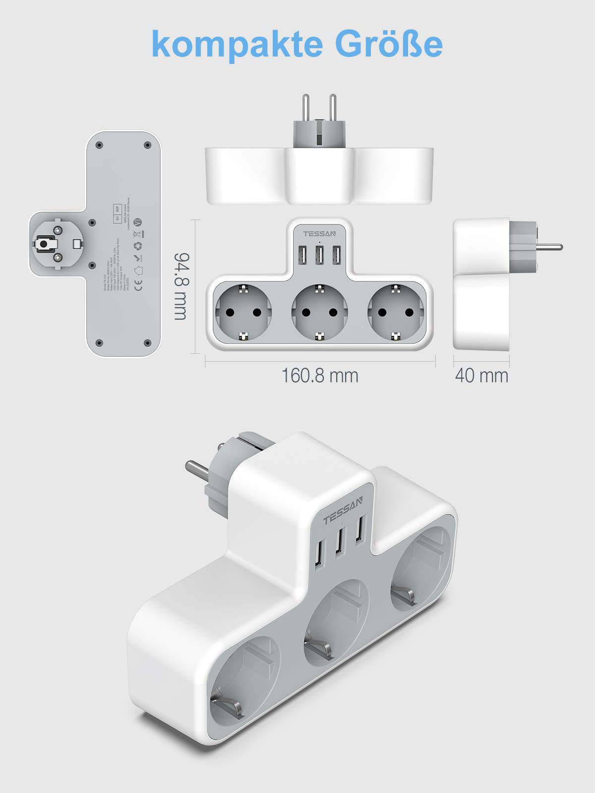 TESSAN-TS-323-DE-GermanEU-3600W-Wall-Socket-Extender-with-3-AC-Outlets3-USB-Ports-5V-24A-Power-Adapt-1823343-5