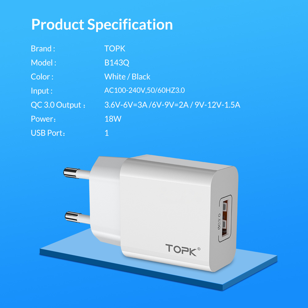 TOPK-18W-QC30-Fast-Charging-USB-Charger-Adapter-For-iPhone-11-Pro-Huawei-P30-Pro-Mate-30-9Pro-S10-No-1570190-5