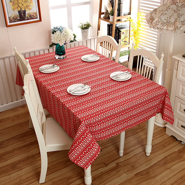 Newly-Cartoon-Tablecloth-Christmas-Tree-Deer-Coffee-Square-Waterproof-Table-Cover-Picnic-Mat-1335087-2