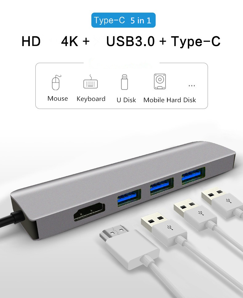 JULI-543A-5-in-1-USB-31-Type-C-Data-HUB-with-3USB-30-4K-HD-PD-Charging-Docking-Station-for-Tablet-La-1650365-2
