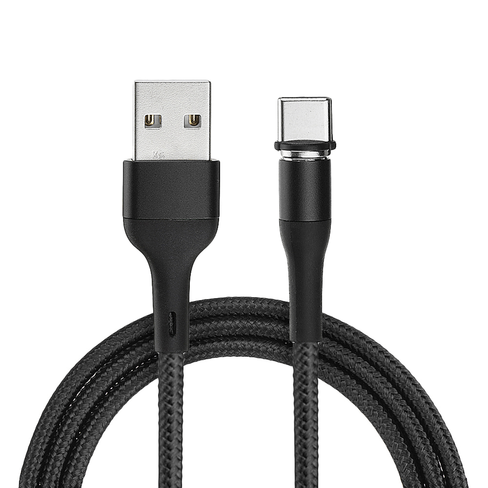 USAMS-US-SJ334-U29-Type-C-LED-Magnetic-Braided-Fast-Charging-Cable-1M-For-Tablet-Smartphone-1501422-1