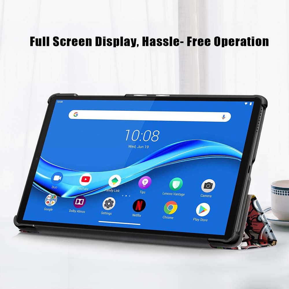Tri-Fold-Pringting-Tablet-Case-Cover-for-Lenovo-Tab-M10-Plus-Tablet---Doodle-Version-1667014-2