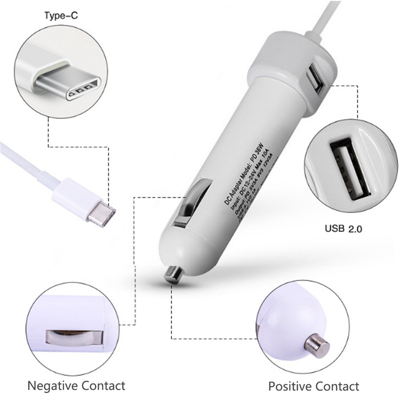 PD-36W-USB20-Type-C-Car-Charger-With-Quick-Charge-30-For-Cellphone-Tablet-1219995-9
