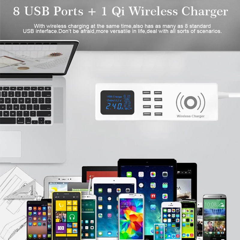 Universal-UKUSEU-8-Port-USB-Charger-Station-With-Wireless-Charger-For-Tablet-Cellphone-1296034-2