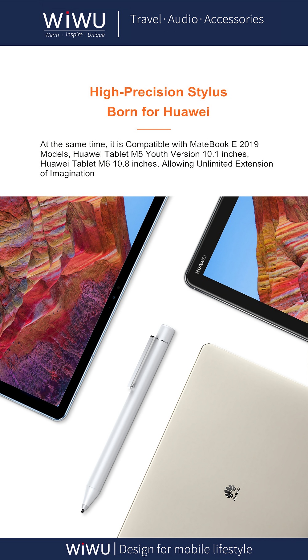 WIWU-Mate-Pencil-2048-Pressure-Stylus-Pen-for-HUAWEI-MateBook-E-2019-HUAWEI-M5-M6-Tablet-Laptop-1671787-2