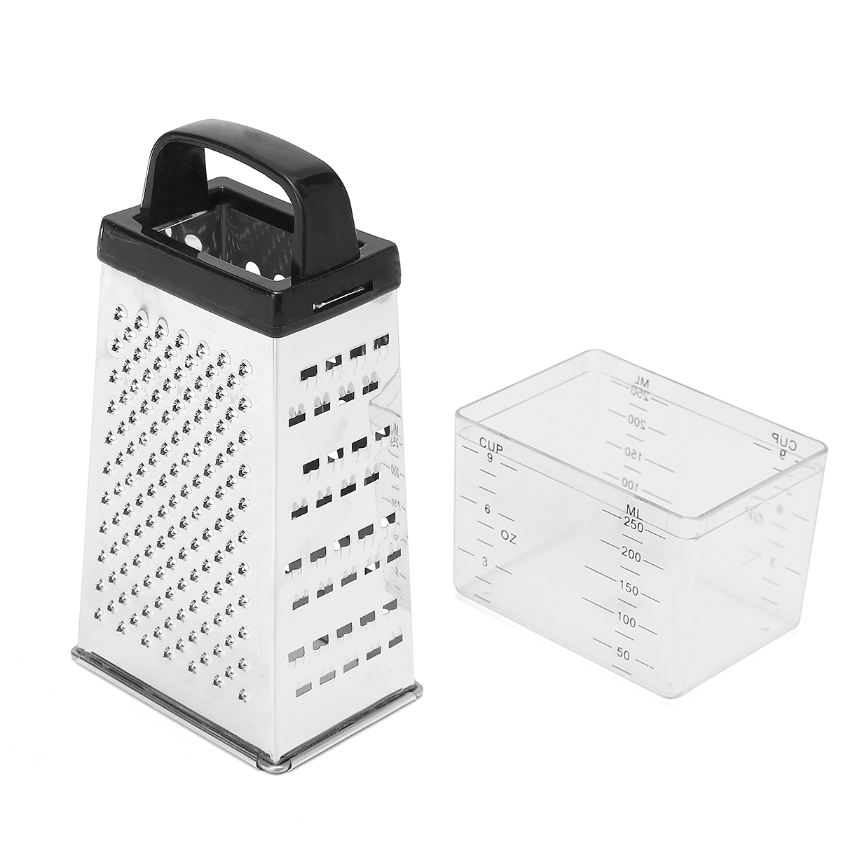 Grater-Box-Stainless-Steel-4-Sided-Multi-Funtion-Cheese-Vegetable-With-Container-Lunch-Box-1304772-1