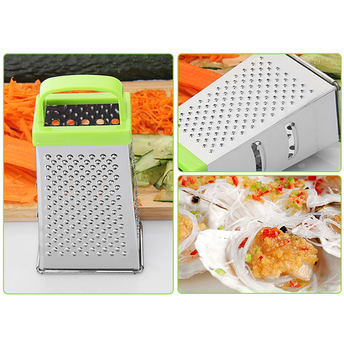 Grater-Box-Stainless-Steel-4-Sided-Multi-Funtion-Cheese-Vegetable-With-Container-Lunch-Box-1304772-3