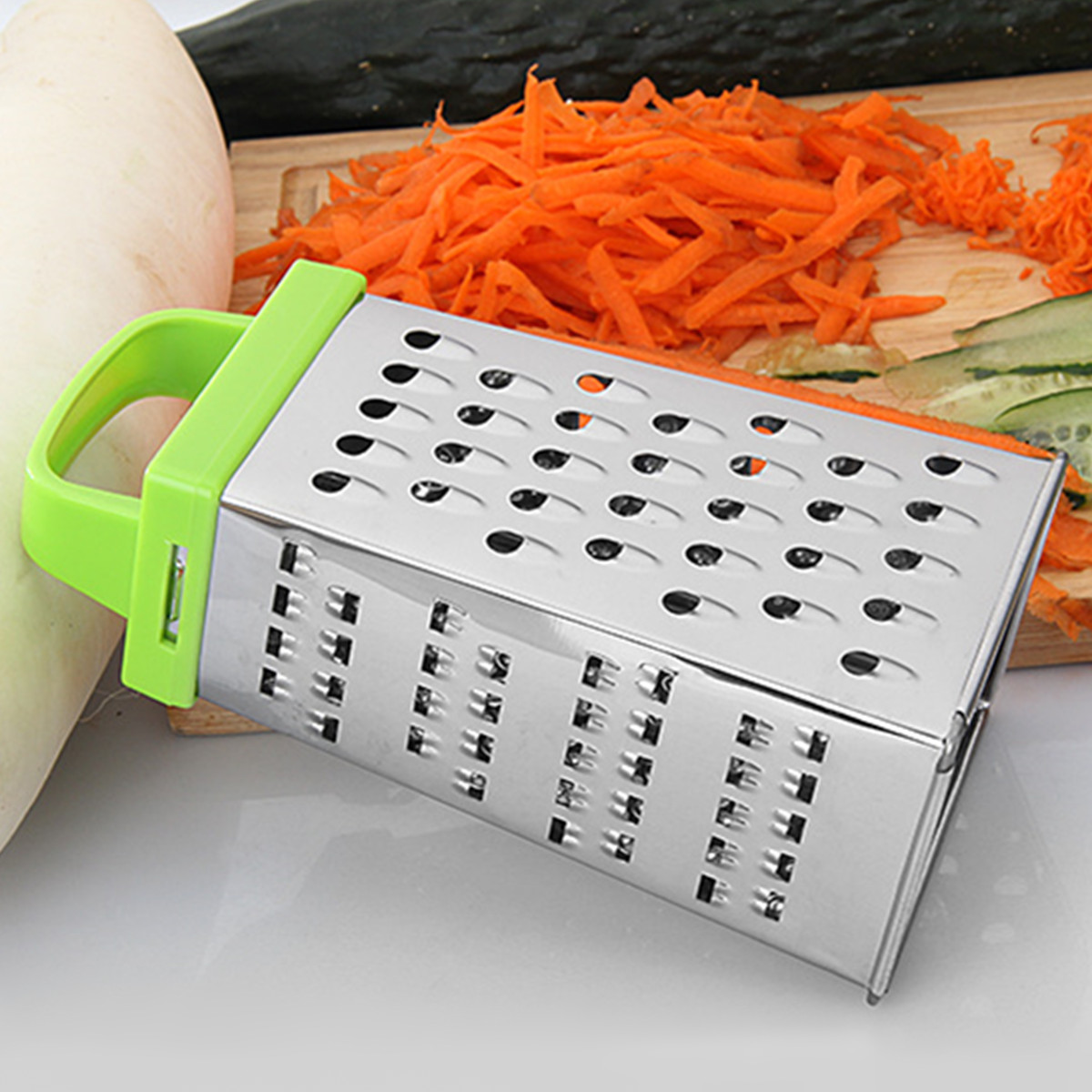 Grater-Box-Stainless-Steel-4-Sided-Multi-Funtion-Cheese-Vegetable-With-Container-Lunch-Box-1304772-4
