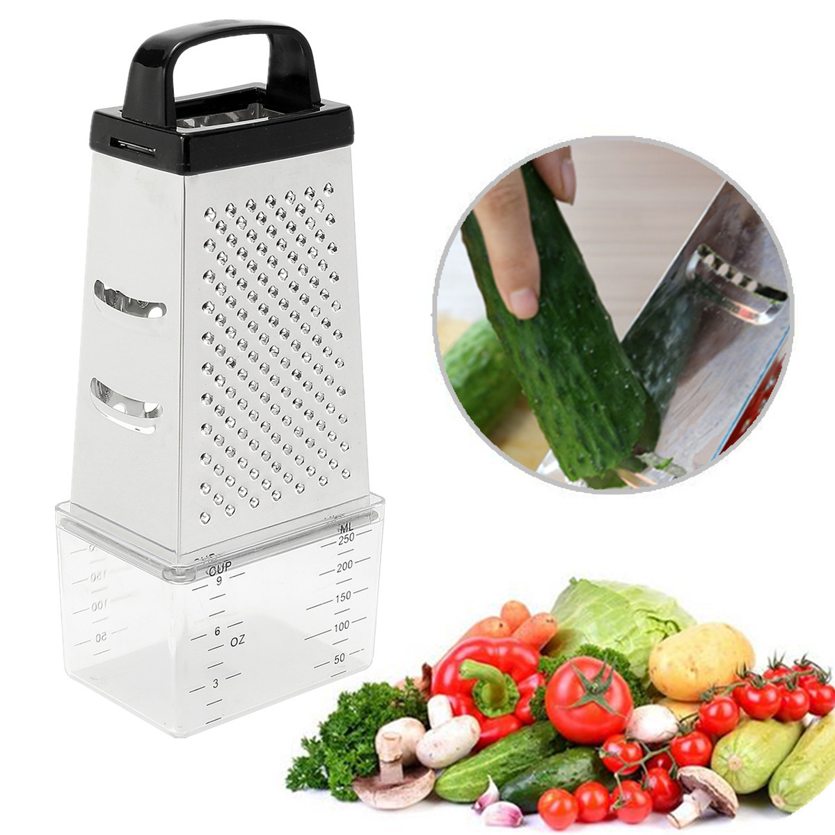 Grater-Box-Stainless-Steel-4-Sided-Multi-Funtion-Cheese-Vegetable-With-Container-Lunch-Box-1304772-6