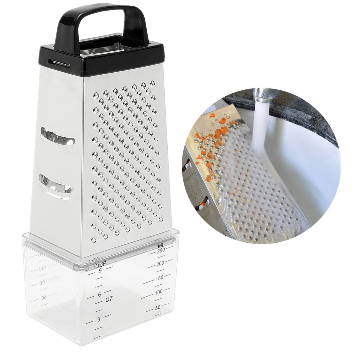 Grater-Box-Stainless-Steel-4-Sided-Multi-Funtion-Cheese-Vegetable-With-Container-Lunch-Box-1304772-9