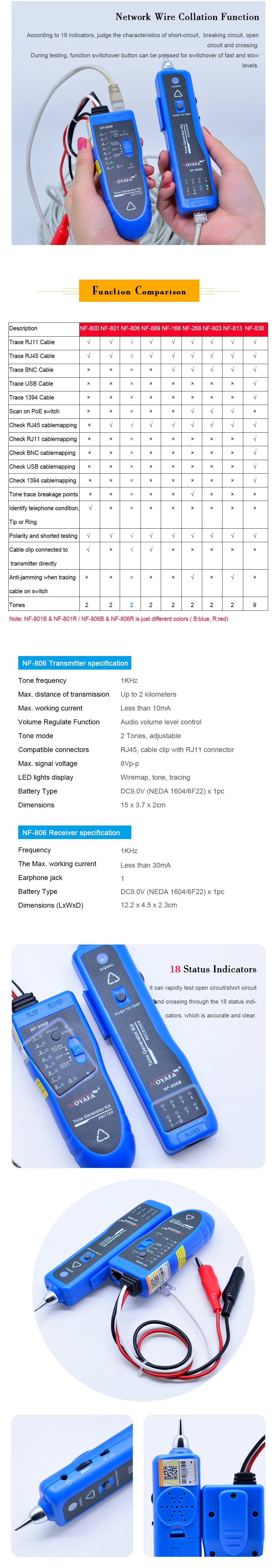 NOYAFA-NF-806B-Wire-Tracker-Wire-Tracer-Cable-Tester-UTP-STP-RJ45-RJ11-Metal-Cable-Tracing-LAN-Cable-1812808-4