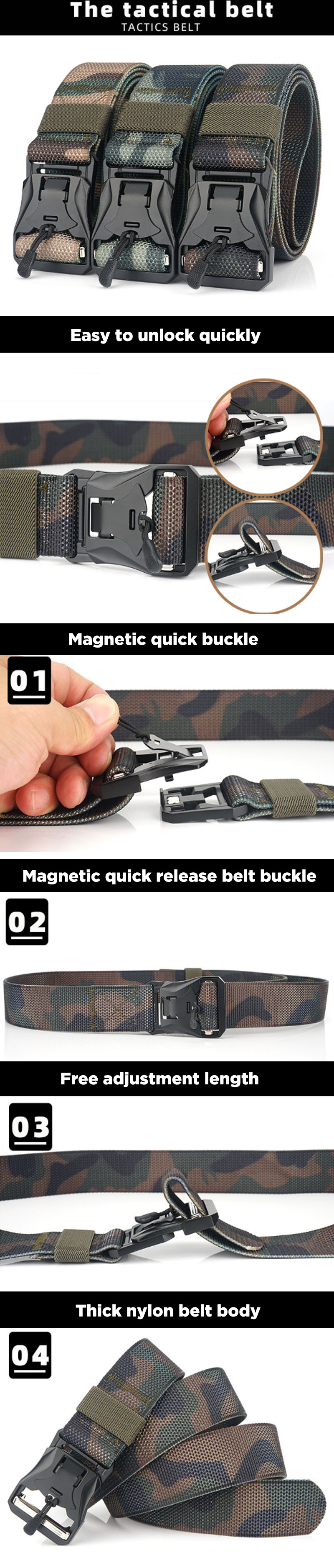 125cm-Punch-Free-Magnetic-Buckle-Belt-Quick-Release-Nylon-Leisure-Belt-Tactical-Belt-1552082-1