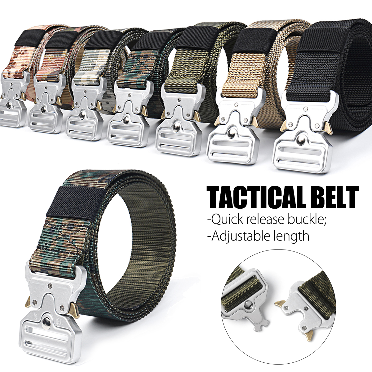 125cm-Silver-Buckle-Canvas-Mens-Multifunctional-Outdoor-Tactical-Belt-1290339-1