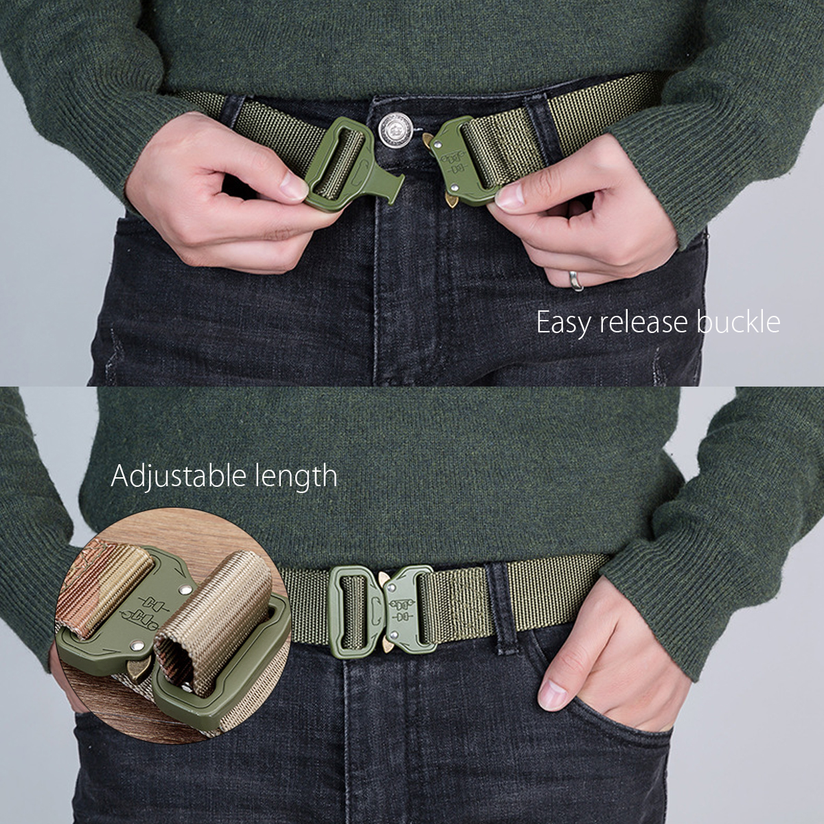 125cm-Silver-Buckle-Canvas-Mens-Multifunctional-Outdoor-Tactical-Belt-1290339-3