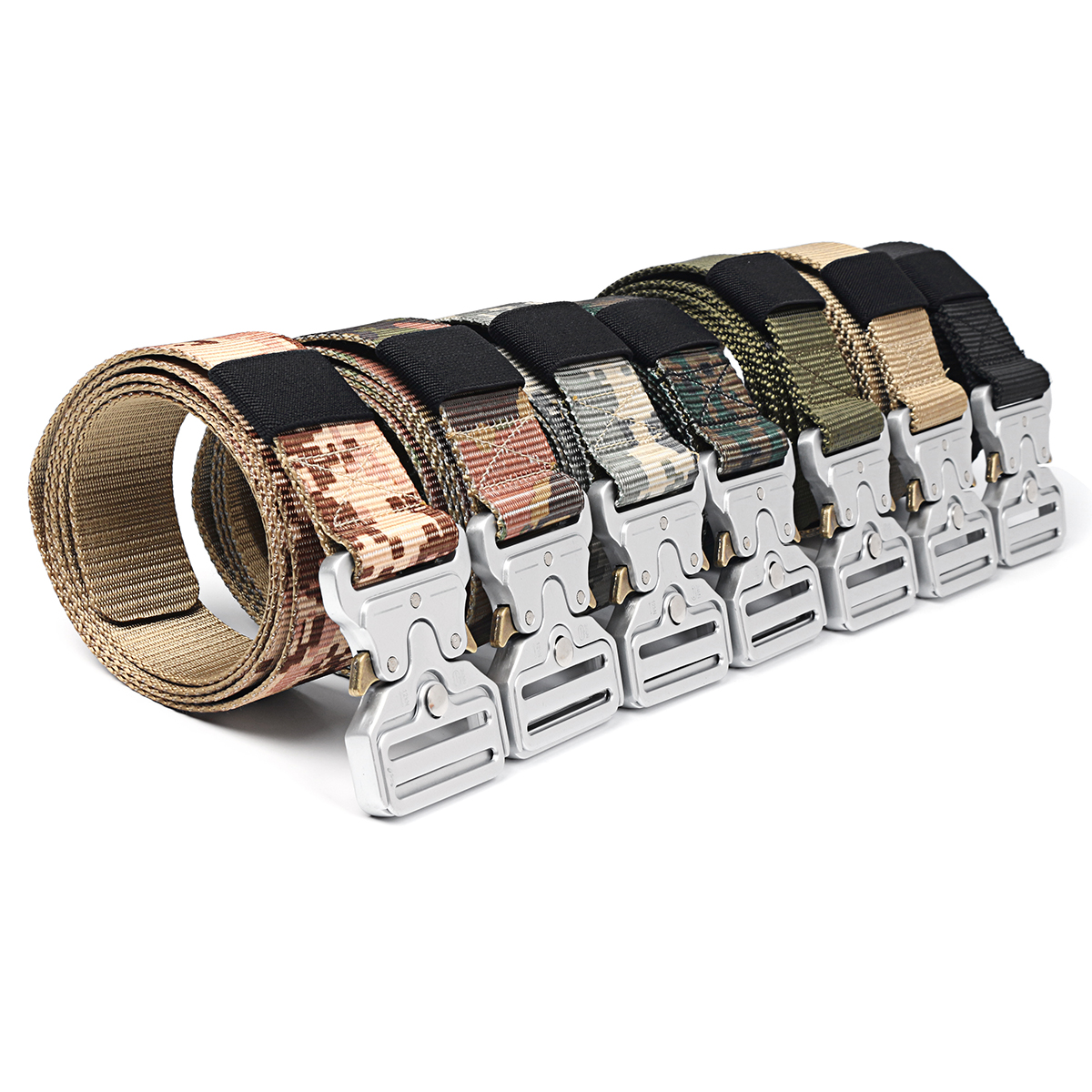 125cm-Silver-Buckle-Canvas-Mens-Multifunctional-Outdoor-Tactical-Belt-1290339-4