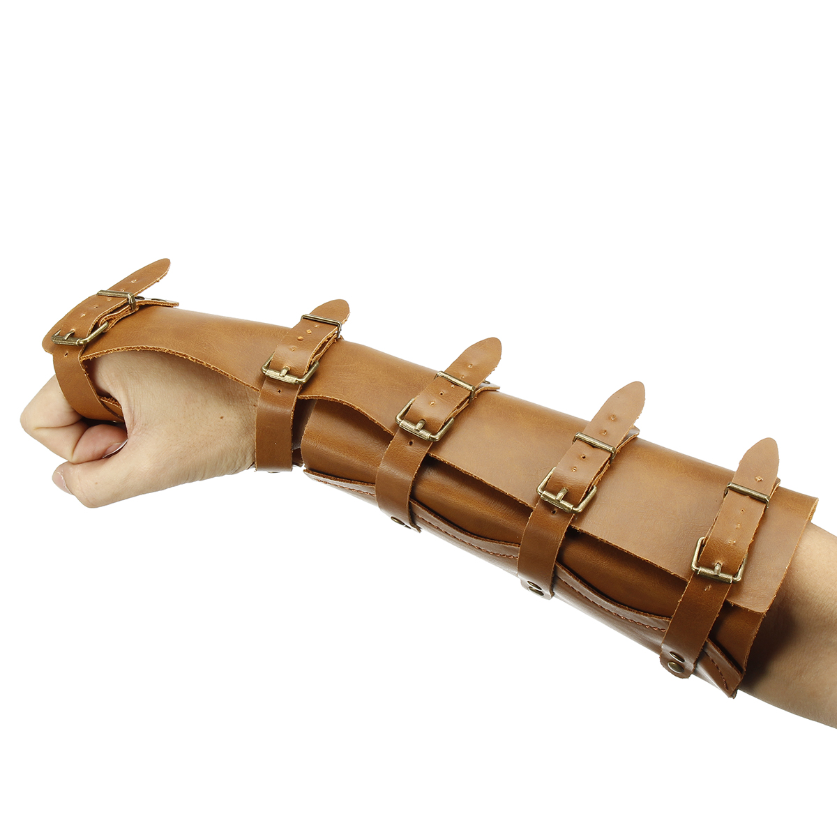 1Pair-Leather-Arm-Support-Outdoor-Hunting-Tactical-Hand-Bracers-1626449-6