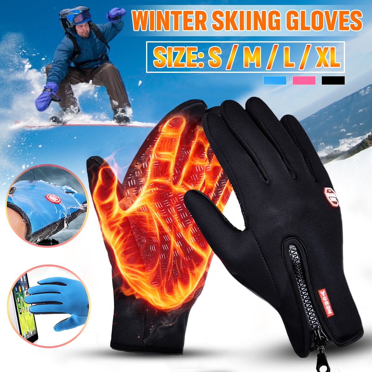 1Pair-Touch-Screen-Tactical-Glove-Winter-Sport-Skiing-Gloves-Zipper-Thermal-Warm-Gloves-1627818-1