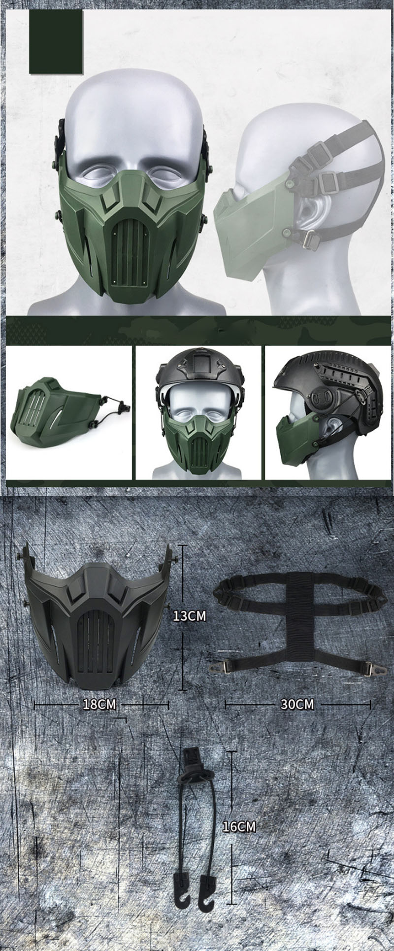 Anti-Dust-Breathable-CS-Mask-Safety-Protective-Tactical-Half-Face-Mask-Adjustable-Elastic-Bandage-Ma-1659307-2