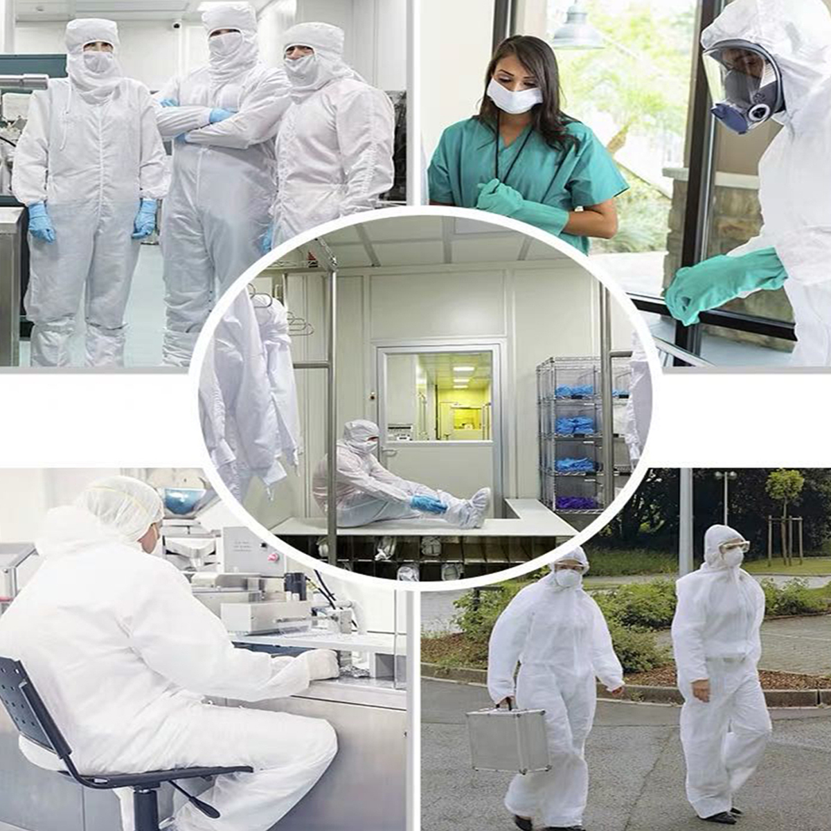 Disposable-Non-woven-Siamese-Protective-Suit-Anti-fog-Dust-proof-Anti-spit-Isolation-clothing-Cloth-1657155-3