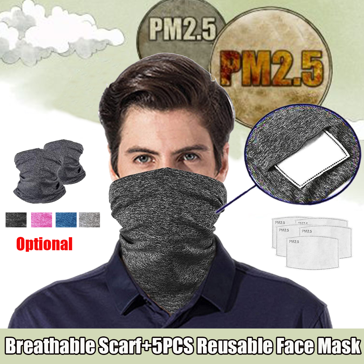 Outdoor-Dustproof-Breathable-Sport-Head-Scarves-Face-Mask-With-5-Filter-Pads-Windproof-PM25-Sunscree-1683314-1