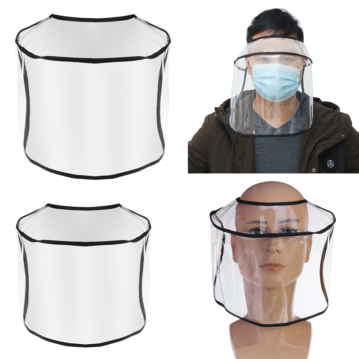 PVC-Transparent-Breathable-Splash-proof-Dustproof-Full-Face-Mask-Disassembleable-For-All-Hats-Fishma-1660688-5