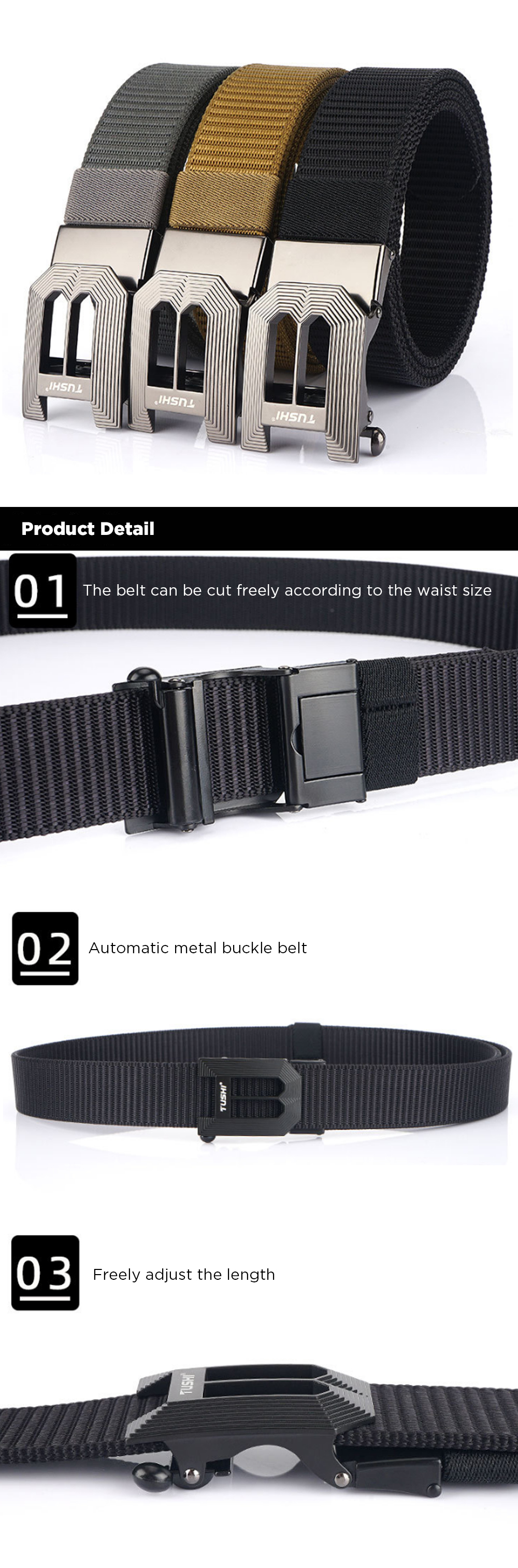 TUSHI-125x35cm-Tactical-Belt-Nylon-Webbing-Heavy-Duty-Quick-Release-Metal-Buckle-Belt-Fishing-Huntin-1718681-1
