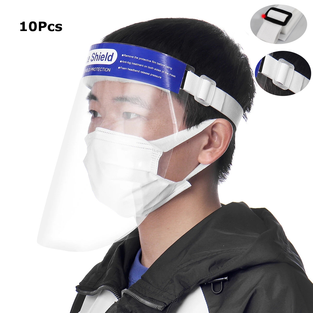 ZANLURE-10Pcs-Transparent-Adjustable-Full-Face-Shield-Plastic-Anti-fog-Anti-spit-Protective-Mask-1657311-1