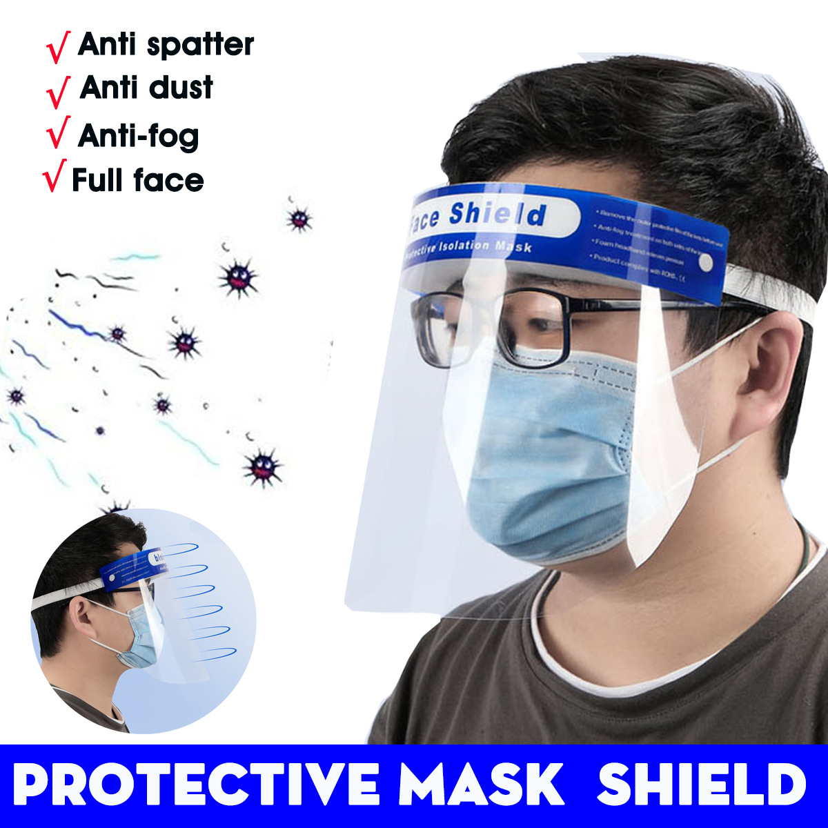 ZANLURE-10Pcs-Transparent-Adjustable-Full-Face-Shield-Plastic-Anti-fog-Anti-spit-Protective-Mask-1657373-1
