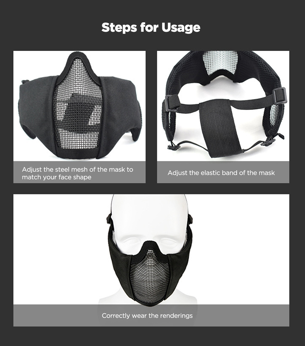 ZANLURE-Outdoor-CS-Game-Steel-Wire-Face-Mask-Breathable-Protection-Half-Mask-Outdoor-Hunting-Tactica-1784822-4