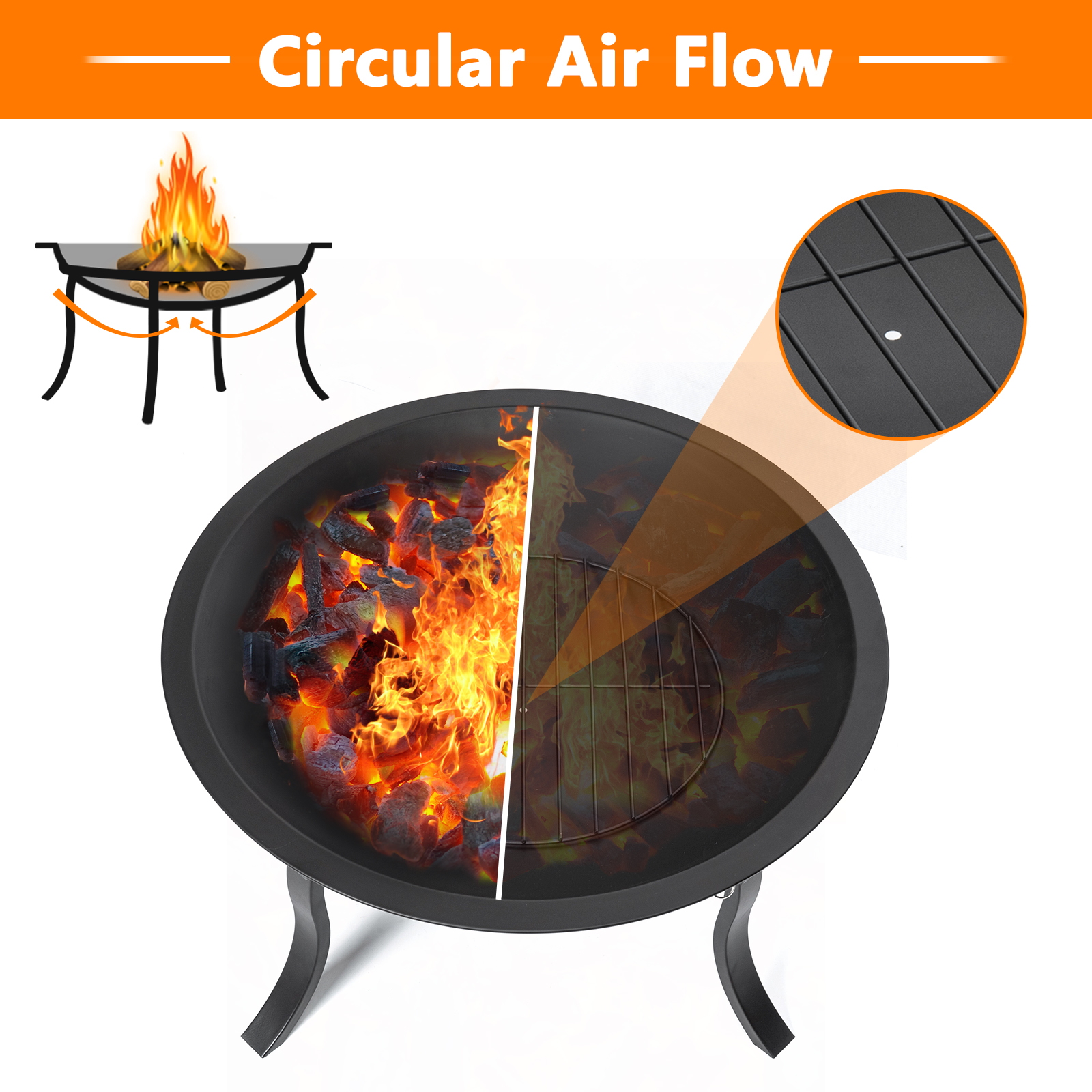 KingSo-24inch-Portable-Fire-Pits-Steel-Wood-Burning-Firepit--with-BBQ-Grill-Fire-Bowl-Poker-1886879-4