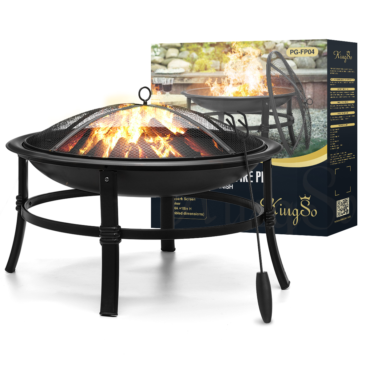 Kingso-26-inch-Fire-Pit-Wood-Burning--Small--Heavy-Duty-Steel-Firepit-with-Spark-Screen-Log-Grate-Po-1822387-13