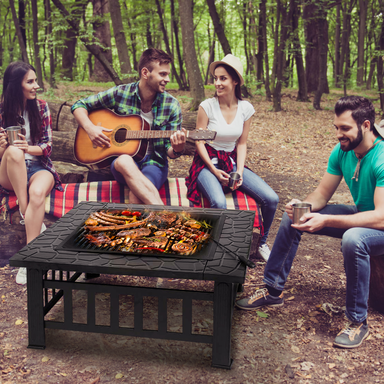 Kingso-32-Inch-Fire-Pit-Square-Steel-Wood-Burning-Large-Firepits-with-Waterproof-Cover-Spark-ScreenL-1787362-11